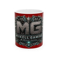 Seafoam/Red Gaming Logo Mug — “Miikell_Gaming” Branded Ceramic Coffee Cup (11oz/15oz)