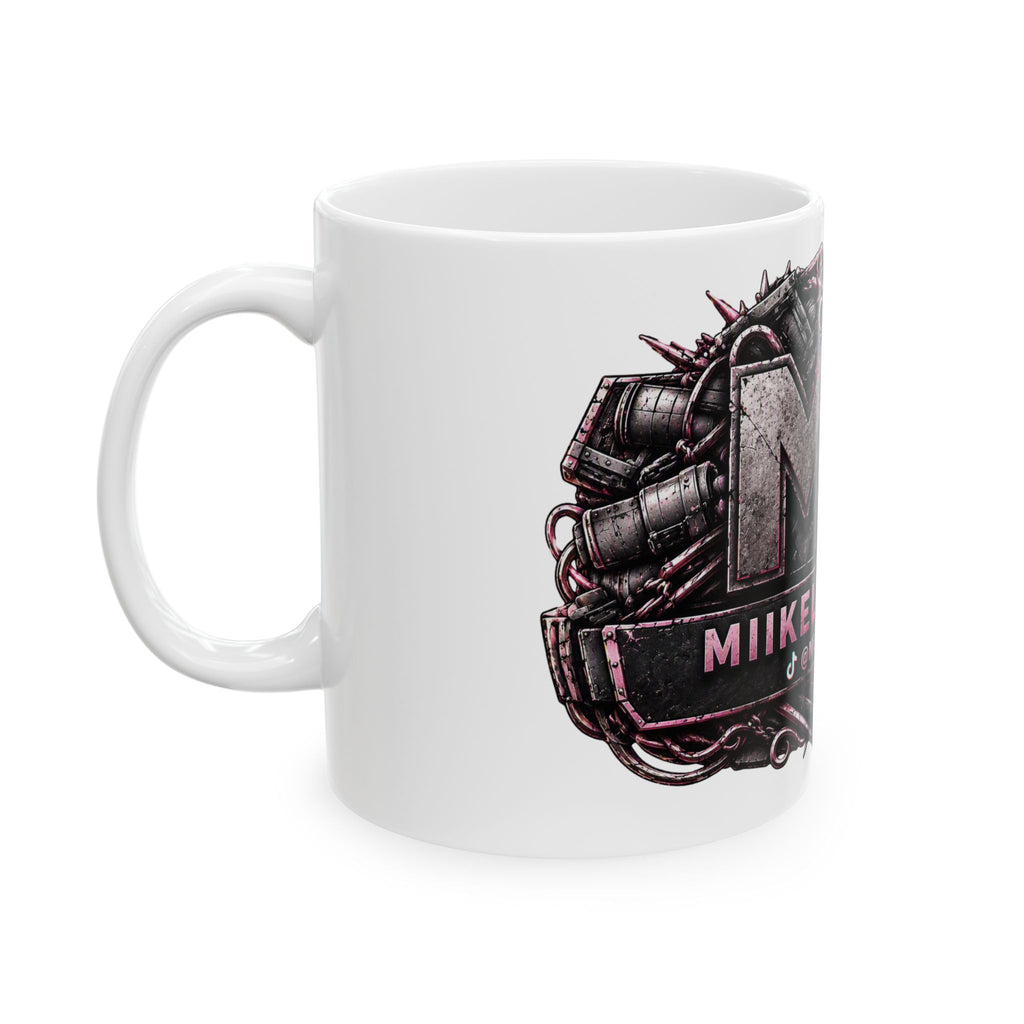 Pink/White Gaming Logo Mug — “Miikell_Gaming” Branded Ceramic Coffee Cup (11oz/15oz)