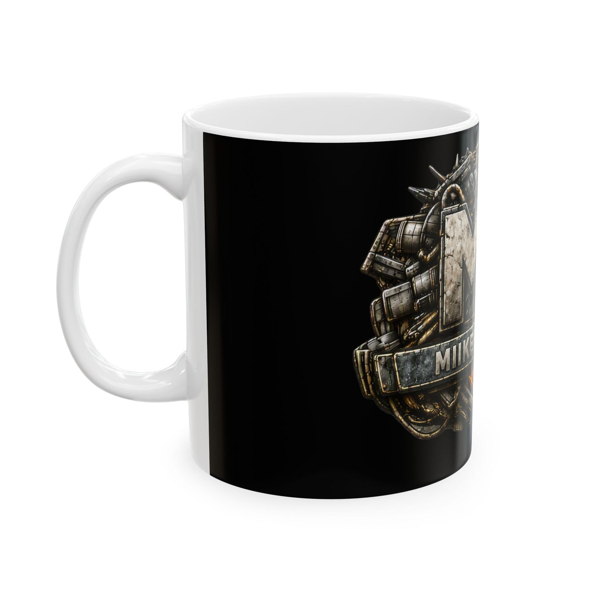 Stone/Black Gaming Logo Mug — “Miikell_Gaming” Branded Ceramic Coffee Cup (11oz/15oz)