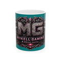 Pink/Aqua Gaming Logo Mug — “Miikell_Gaming” Branded Ceramic Coffee Cup (11oz/15oz)