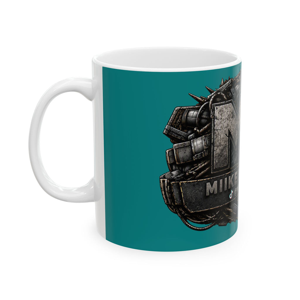 Stone/Aqua Gaming Logo Mug — “Miikell_Gaming” Branded Ceramic Coffee Cup (11oz/15oz)