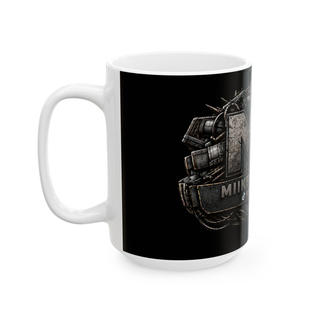 Stone/Black Gaming Logo Mug — “Miikell_Gaming” Branded Ceramic Coffee Cup (11oz/15oz)