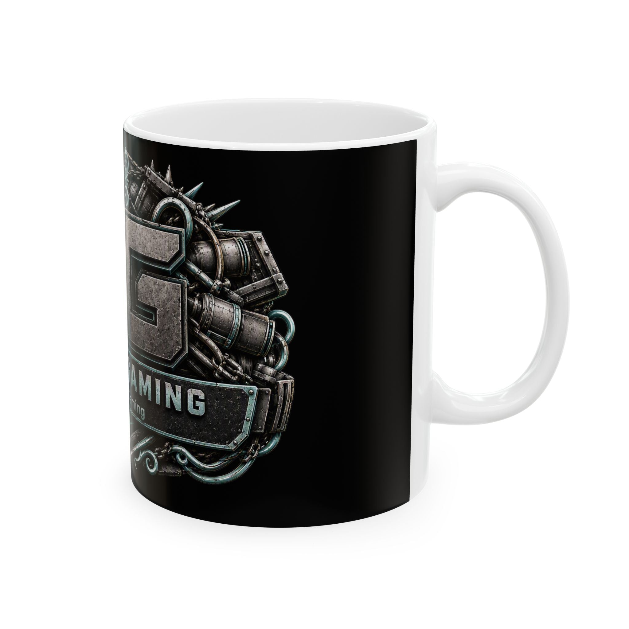 Seafoam/Black Gaming Logo Mug — “Miikell_Gaming” Branded Ceramic Coffee Cup (11oz/15oz)