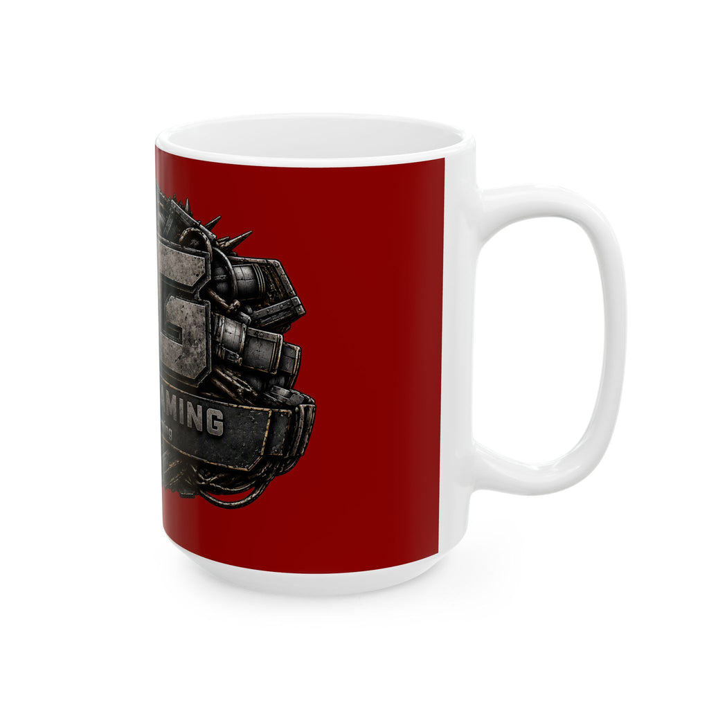 Stone/Red Gaming Logo Mug — “Miikell_Gaming” Branded Ceramic Coffee Cup (11oz/15oz)