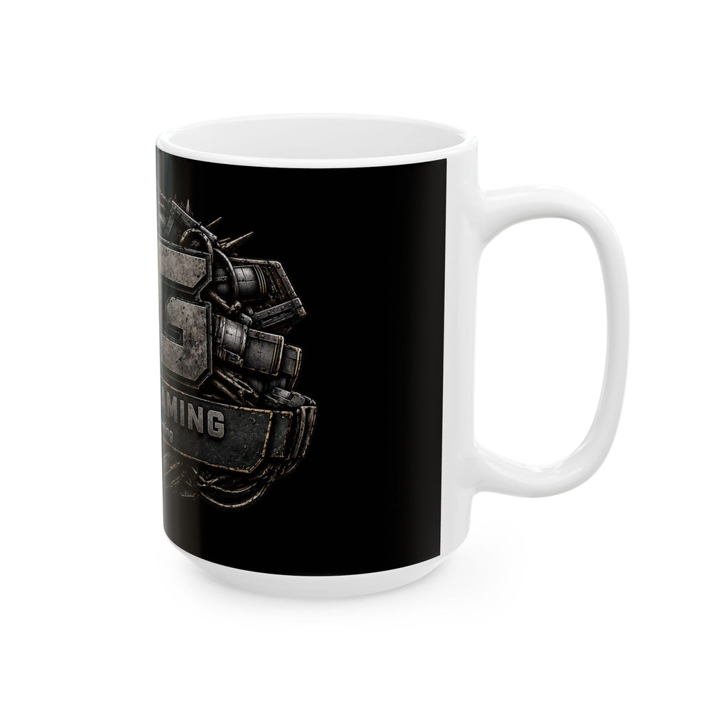 Stone/Black Gaming Logo Mug — “Miikell_Gaming” Branded Ceramic Coffee Cup (11oz/15oz)