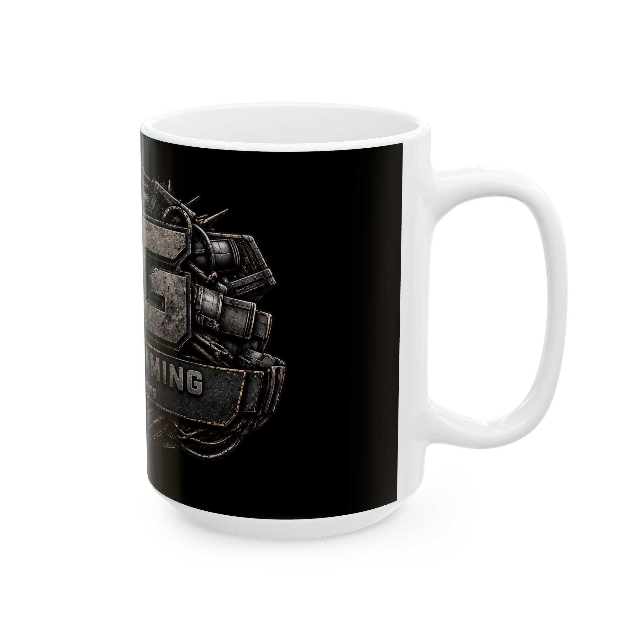 Stone/Black Gaming Logo Mug — “Miikell_Gaming” Branded Ceramic Coffee Cup (11oz/15oz)