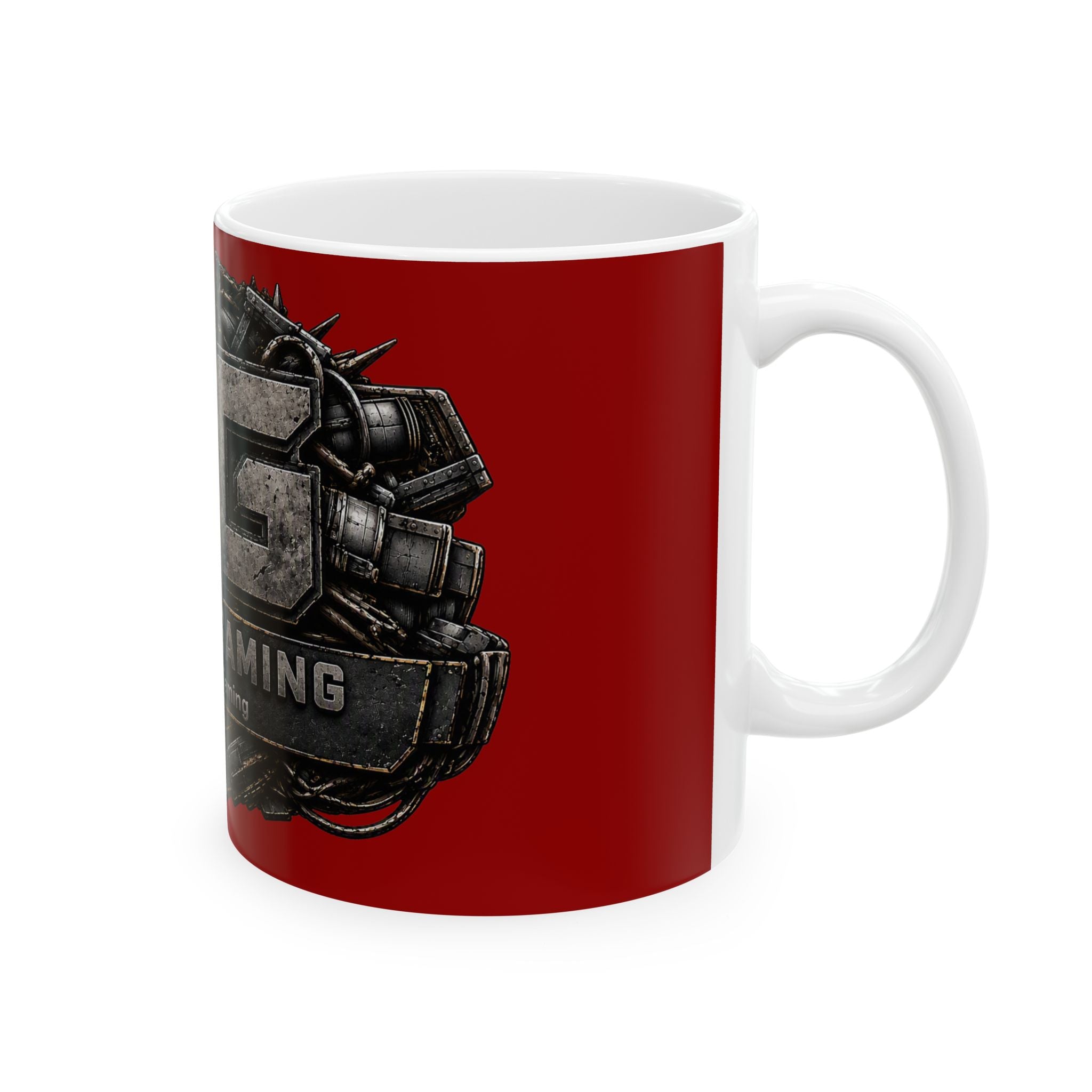 Stone/Red Gaming Logo Mug — “Miikell_Gaming” Branded Ceramic Coffee Cup (11oz/15oz)
