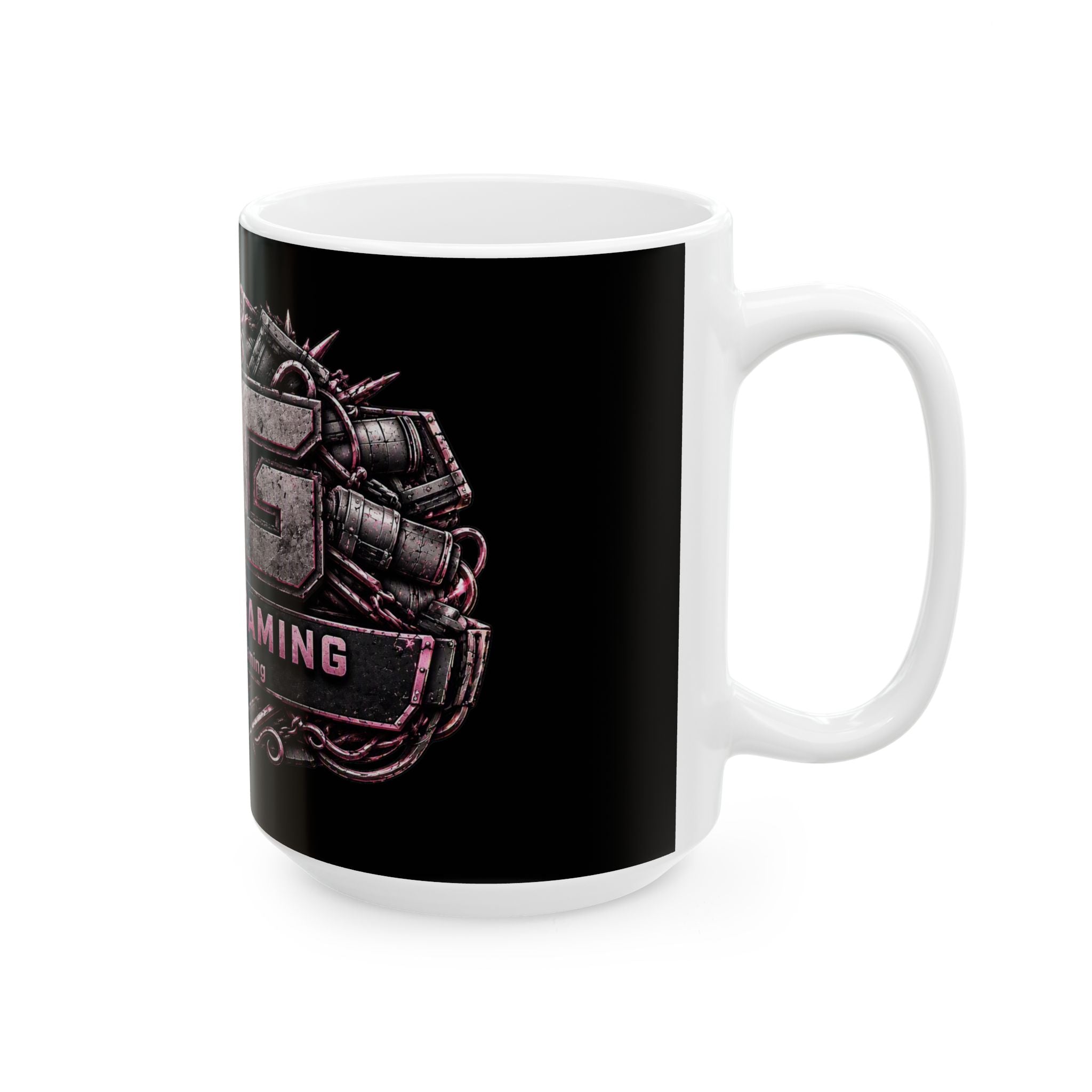 Pink/Black Gaming Logo Mug — “Miikell_Gaming” Branded Ceramic Coffee Cup (11oz/15oz)