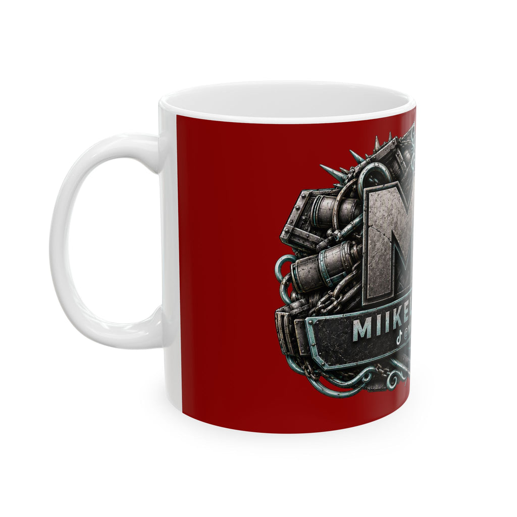 Seafoam/Red Gaming Logo Mug — “Miikell_Gaming” Branded Ceramic Coffee Cup (11oz/15oz)