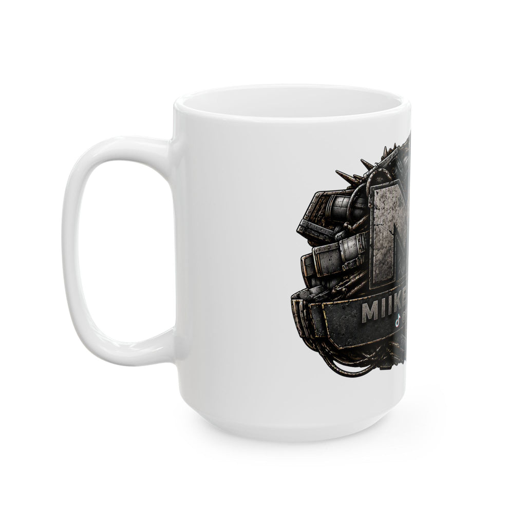 Stone/White Gaming Logo Mug — “Miikell_Gaming” Branded Ceramic Coffee Cup (11oz/15oz)