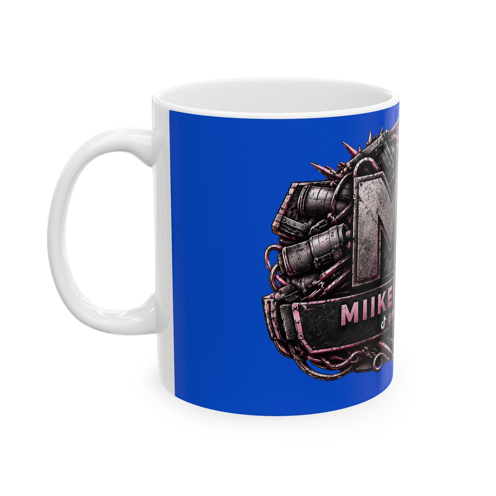 Pink/Blue Gaming Logo Mug — “Miikell_Gaming” Branded Ceramic Coffee Cup (11oz/15oz)