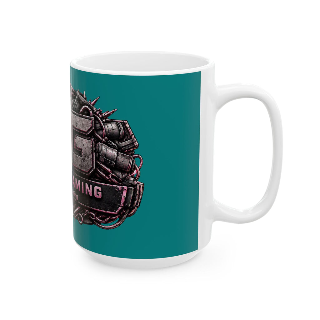 Pink/Aqua Gaming Logo Mug — “Miikell_Gaming” Branded Ceramic Coffee Cup (11oz/15oz)