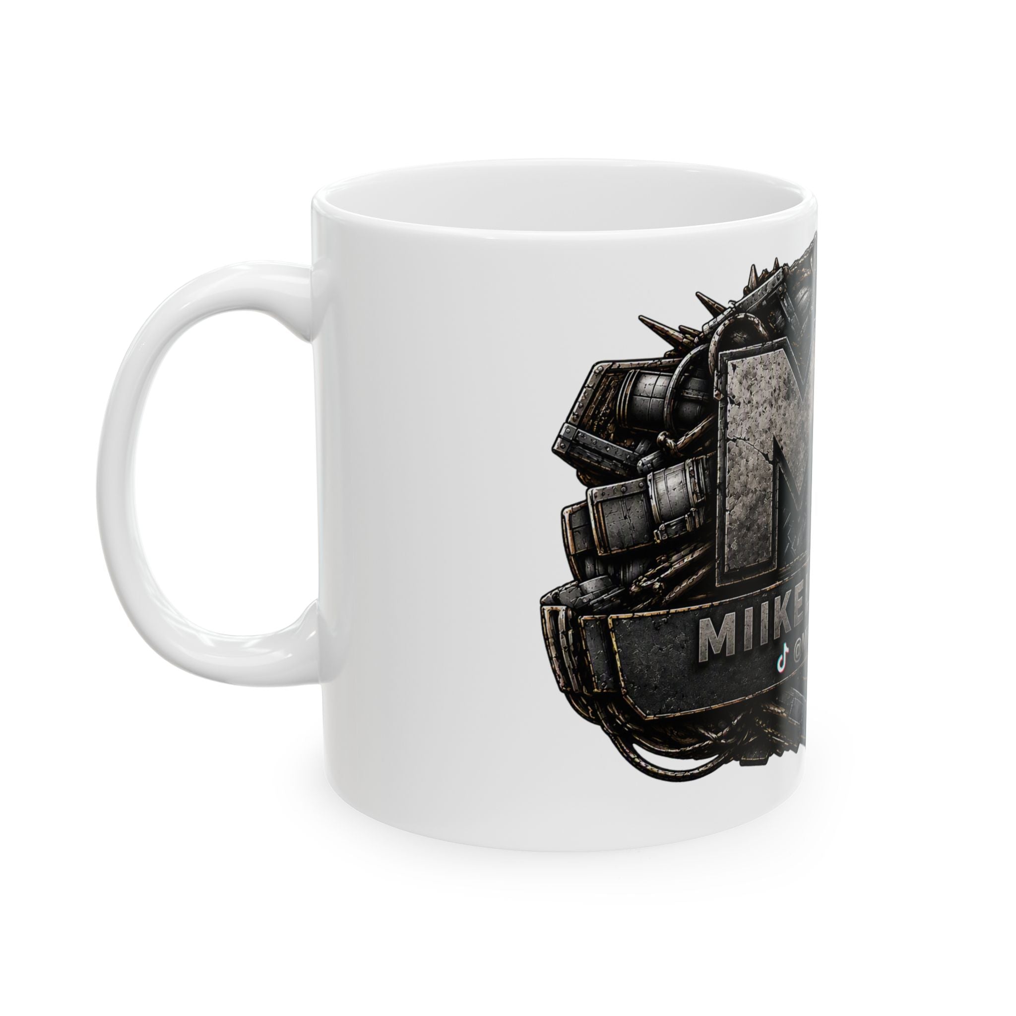 Stone/White Gaming Logo Mug — “Miikell_Gaming” Branded Ceramic Coffee Cup (11oz/15oz)