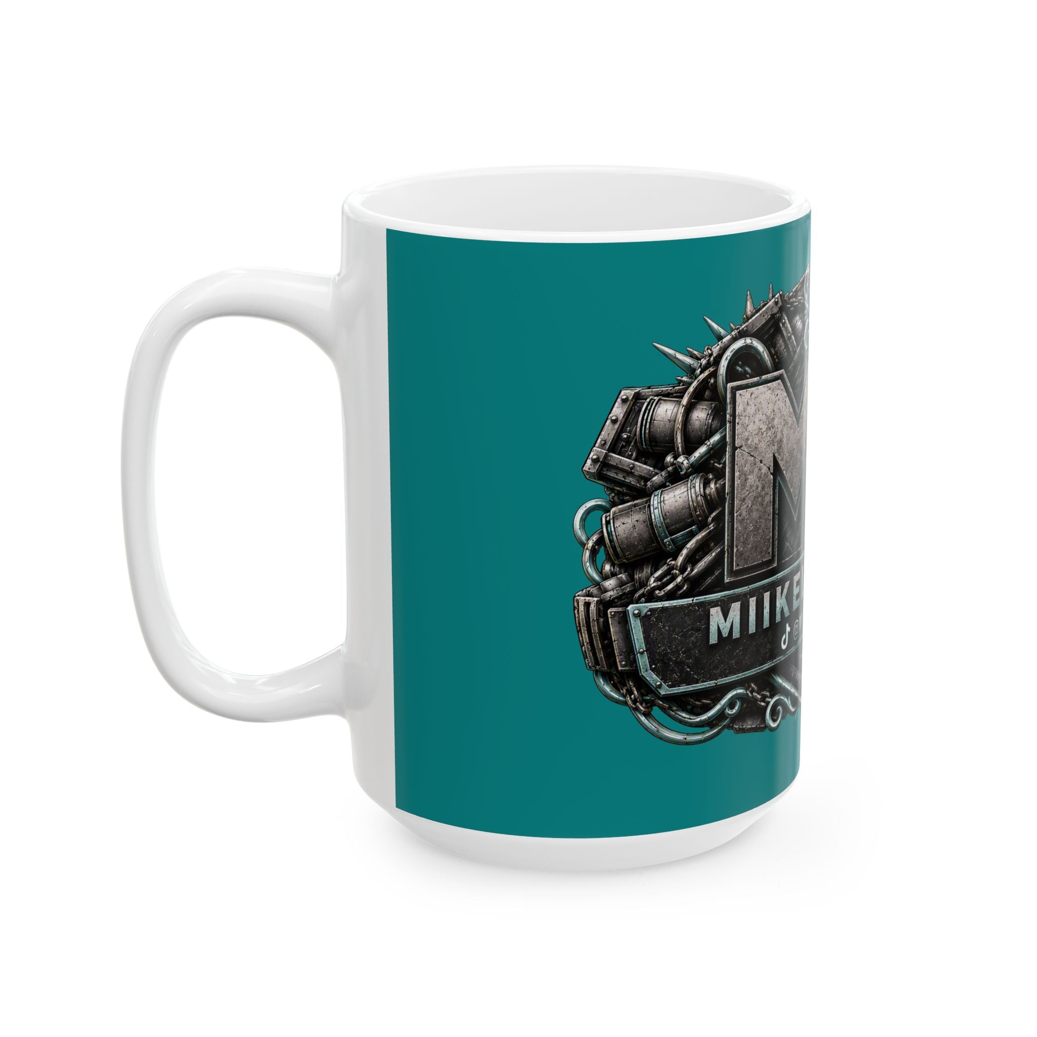 Seafoam/Aqua Gaming Logo Mug — “Miikell_Gaming” Branded Ceramic Coffee Cup (11oz/15oz)