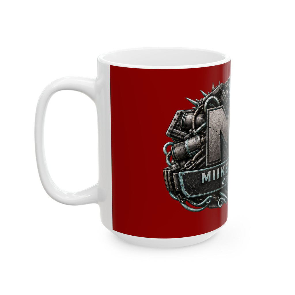 Seafoam/Red Gaming Logo Mug — “Miikell_Gaming” Branded Ceramic Coffee Cup (11oz/15oz)