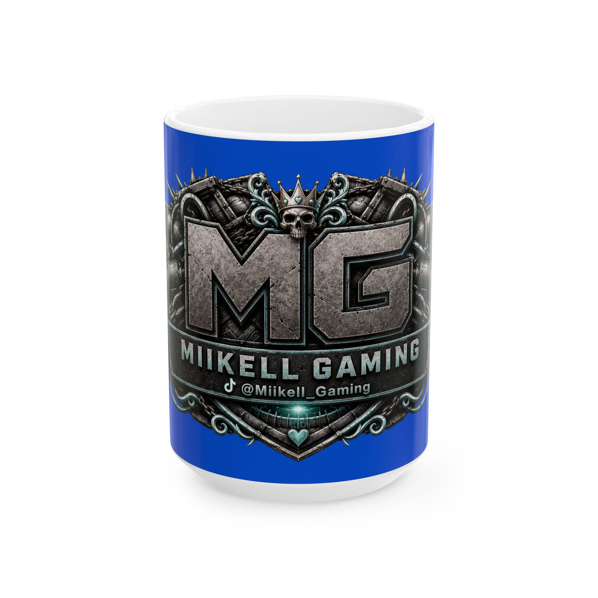 Seafoam/Blue Gaming Logo Mug — “Miikell_Gaming” Branded Ceramic Coffee Cup (11oz/15oz)