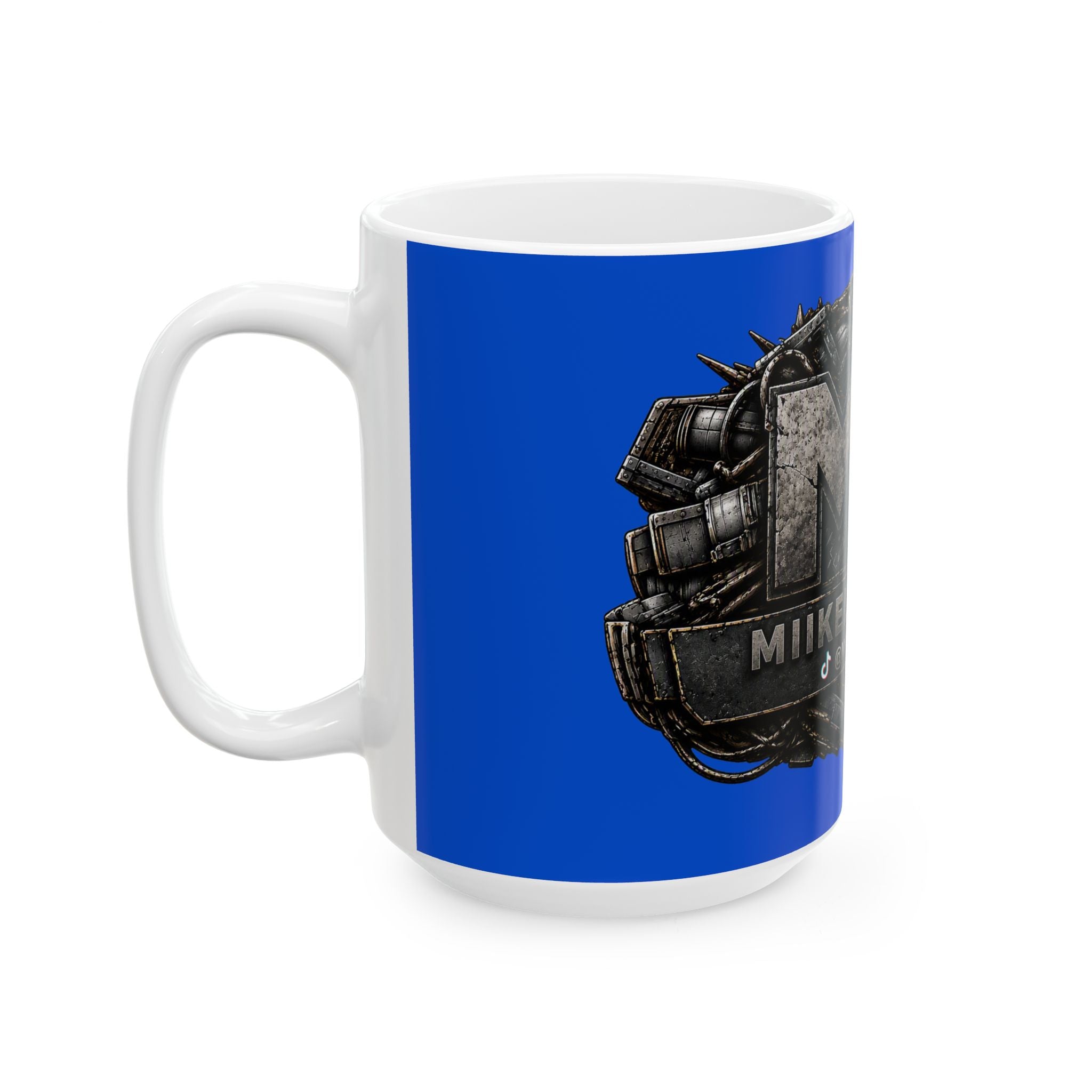 Stone/Blue Gaming Logo Mug — “Miikell_Gaming” Branded Ceramic Coffee Cup (11oz/15oz)