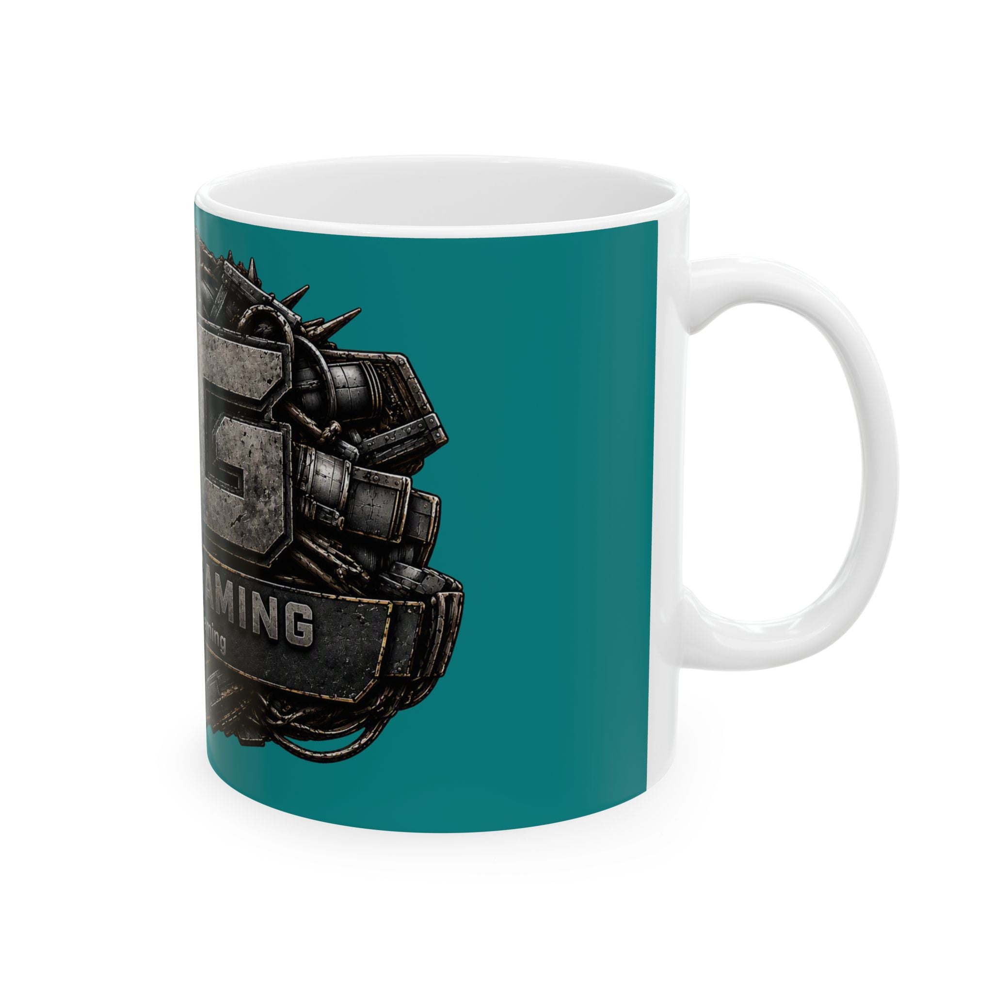 Stone/Aqua Gaming Logo Mug — “Miikell_Gaming” Branded Ceramic Coffee Cup (11oz/15oz)