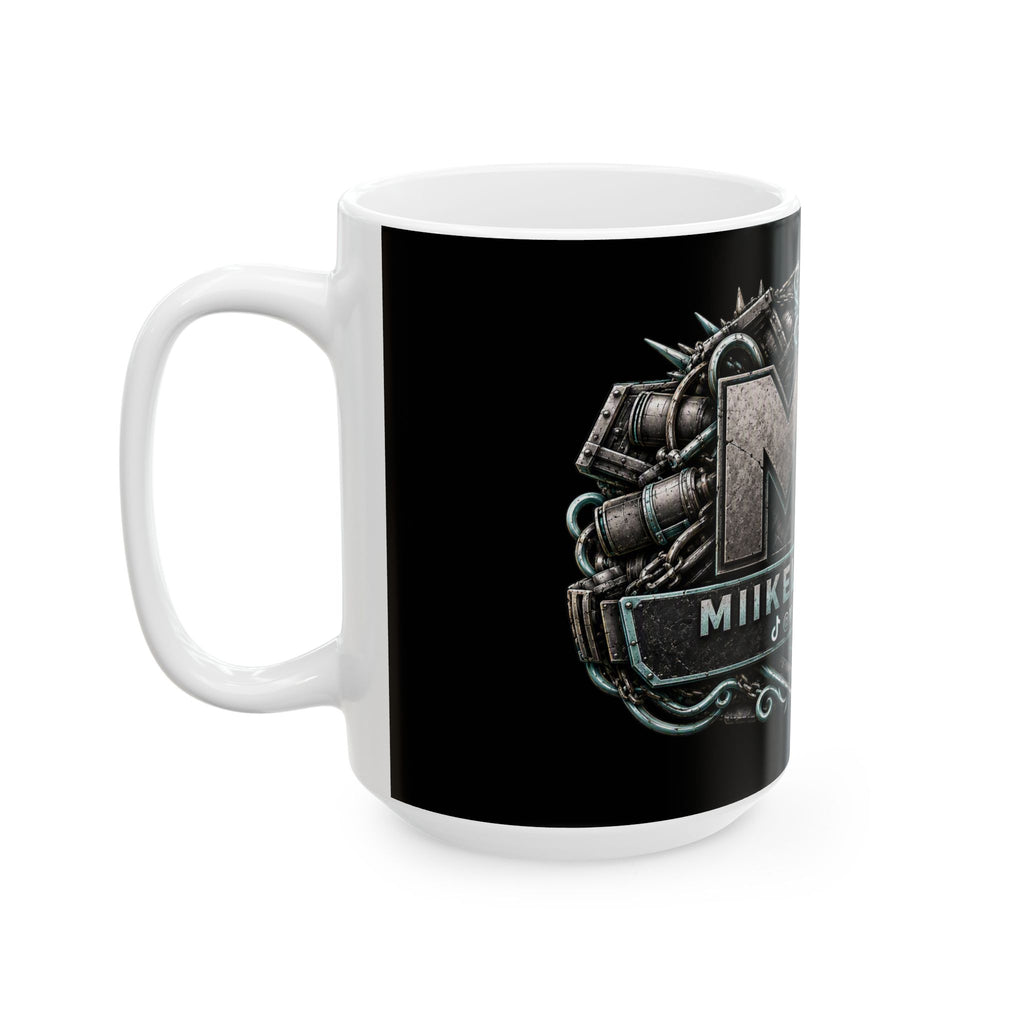 Seafoam/Black Gaming Logo Mug — “Miikell_Gaming” Branded Ceramic Coffee Cup (11oz/15oz)