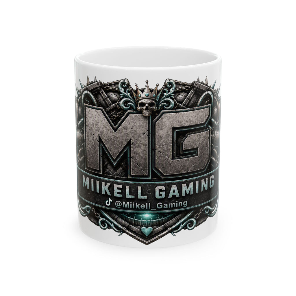 Seafoam/White Gaming Logo Mug — “Miikell_Gaming” Branded Ceramic Coffee Cup (11oz/15oz)