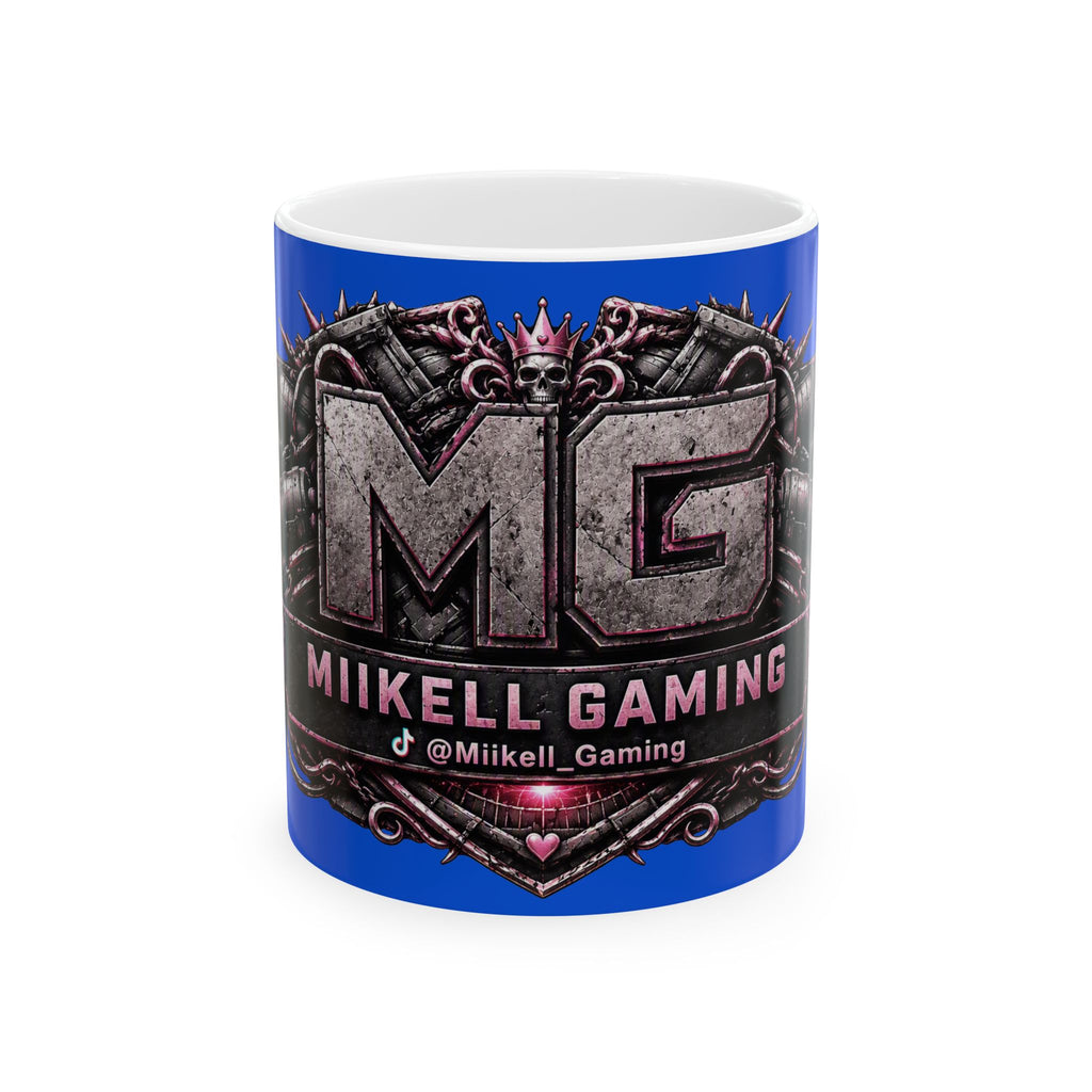 Pink/Blue Gaming Logo Mug — “Miikell_Gaming” Branded Ceramic Coffee Cup (11oz/15oz)