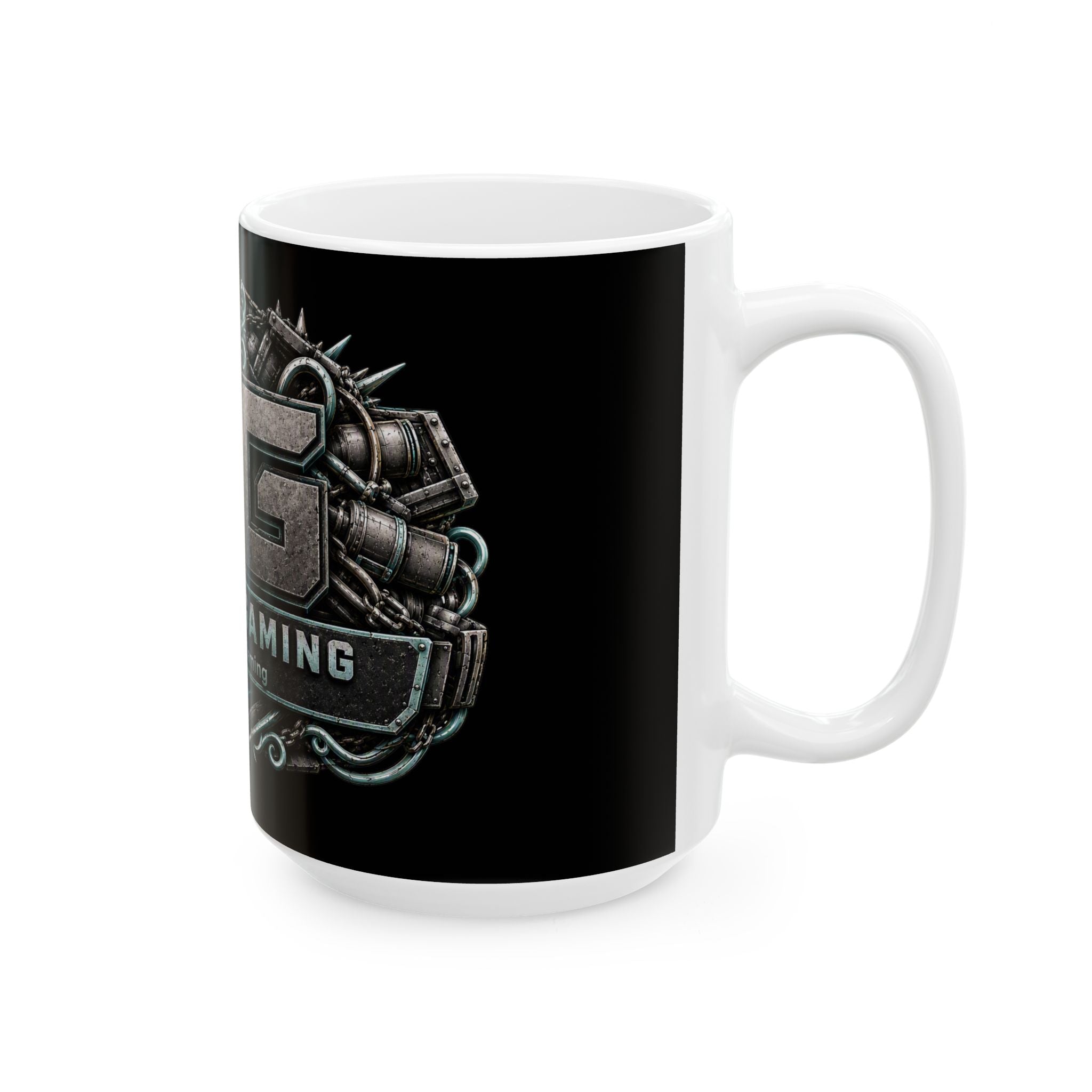 Seafoam/Black Gaming Logo Mug — “Miikell_Gaming” Branded Ceramic Coffee Cup (11oz/15oz)