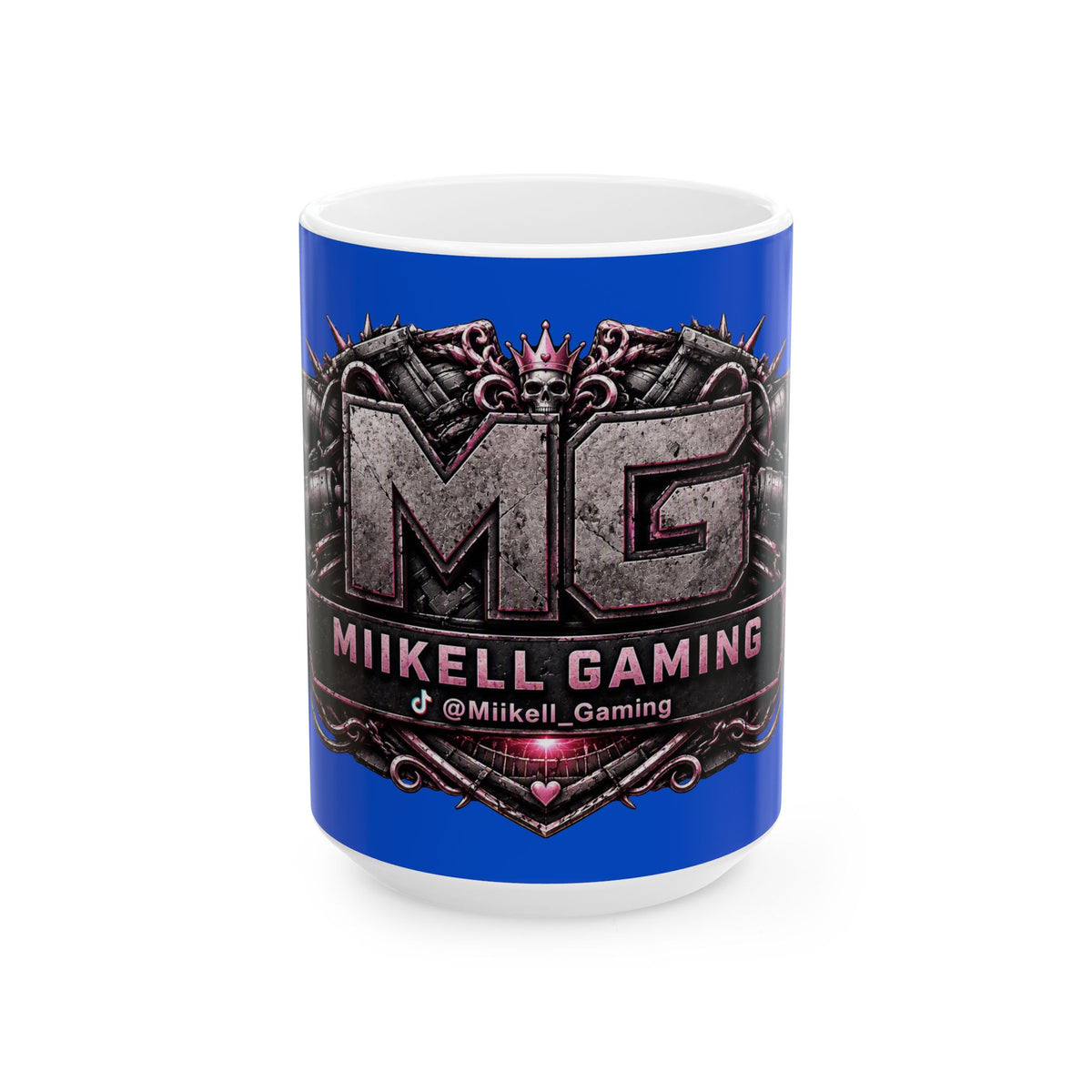 Pink/Blue Gaming Logo Mug — “Miikell_Gaming” Branded Ceramic Coffee Cup (11oz/15oz)