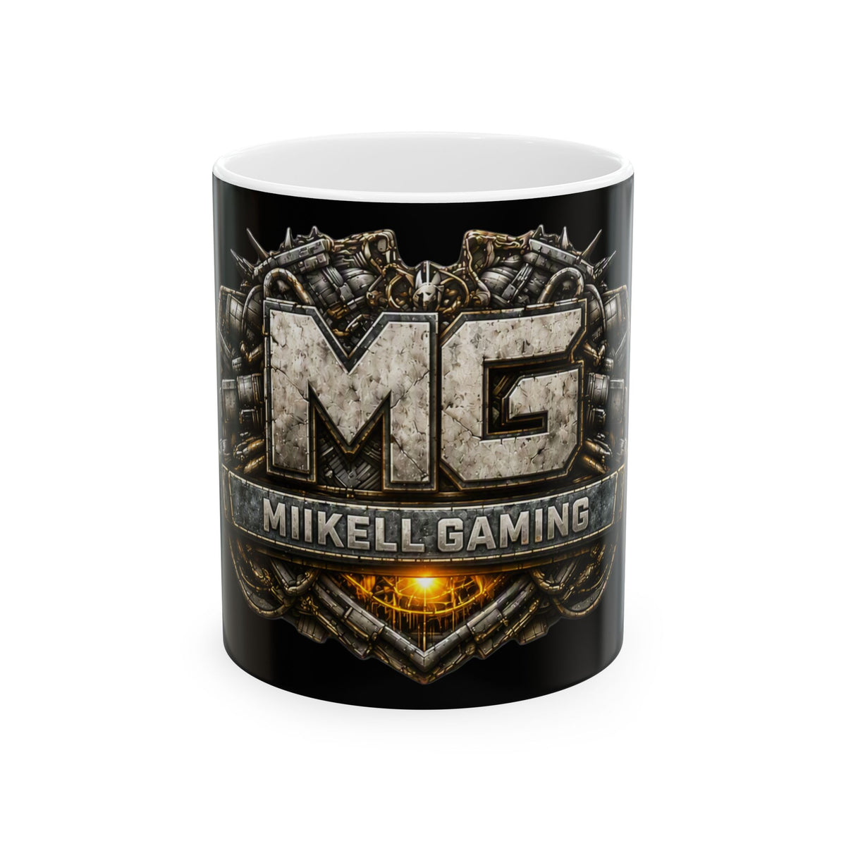 Stone/Black Gaming Logo Mug — “Miikell_Gaming” Branded Ceramic Coffee Cup (11oz/15oz)