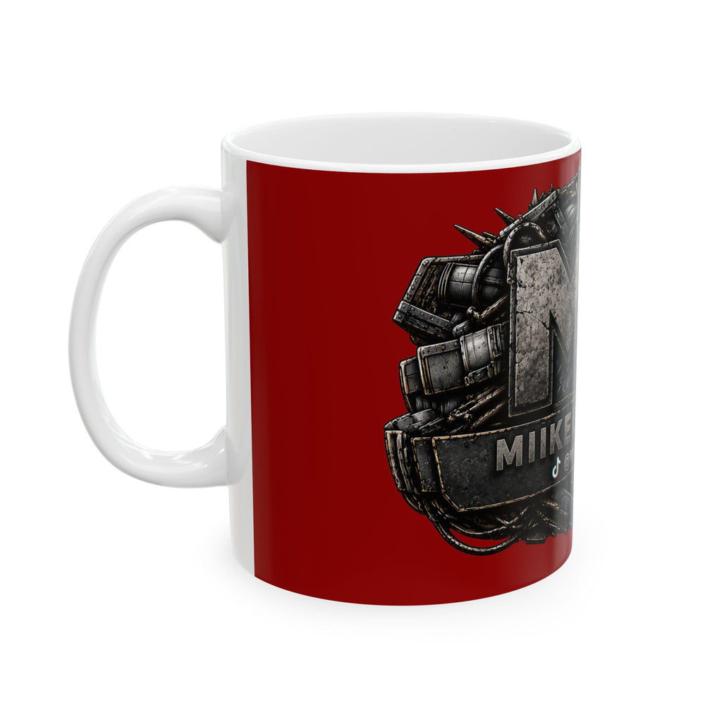 Stone/Red Gaming Logo Mug — “Miikell_Gaming” Branded Ceramic Coffee Cup (11oz/15oz)
