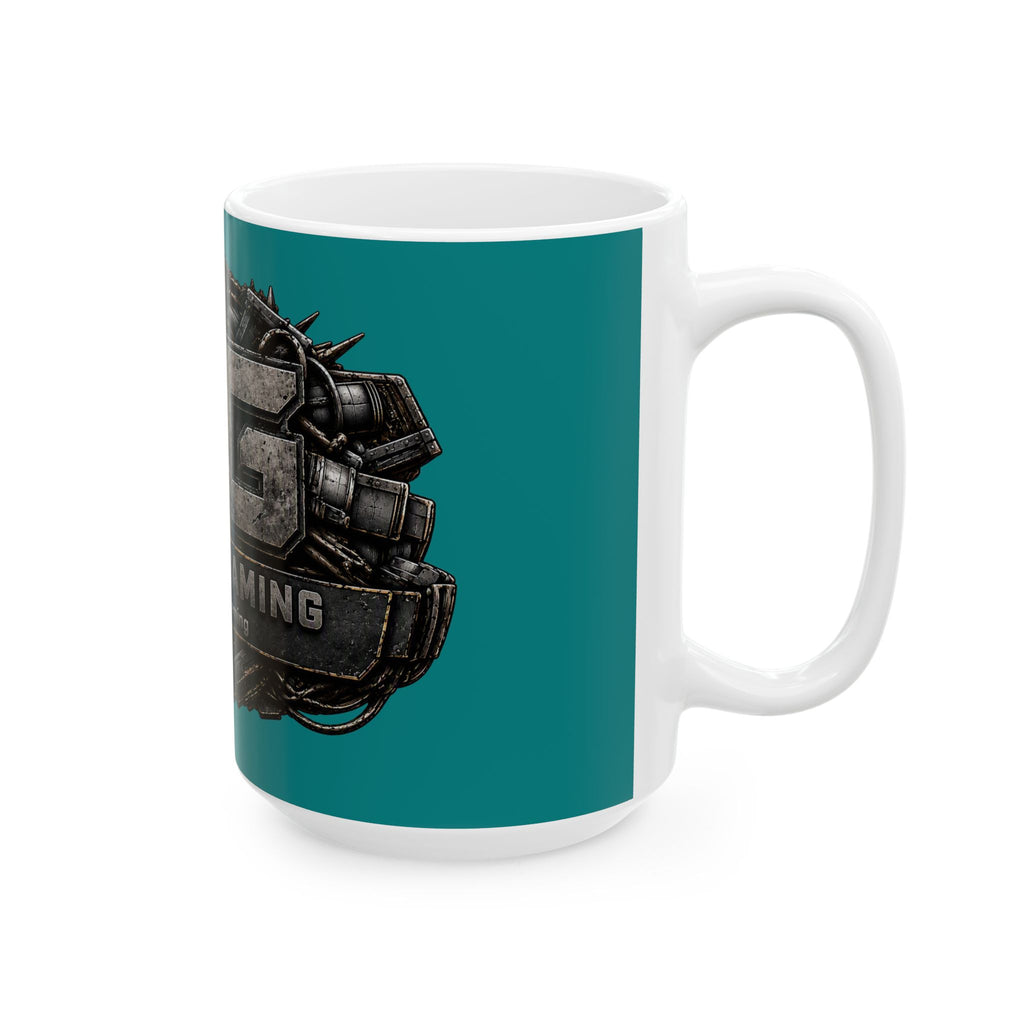 Stone/Aqua Gaming Logo Mug — “Miikell_Gaming” Branded Ceramic Coffee Cup (11oz/15oz)
