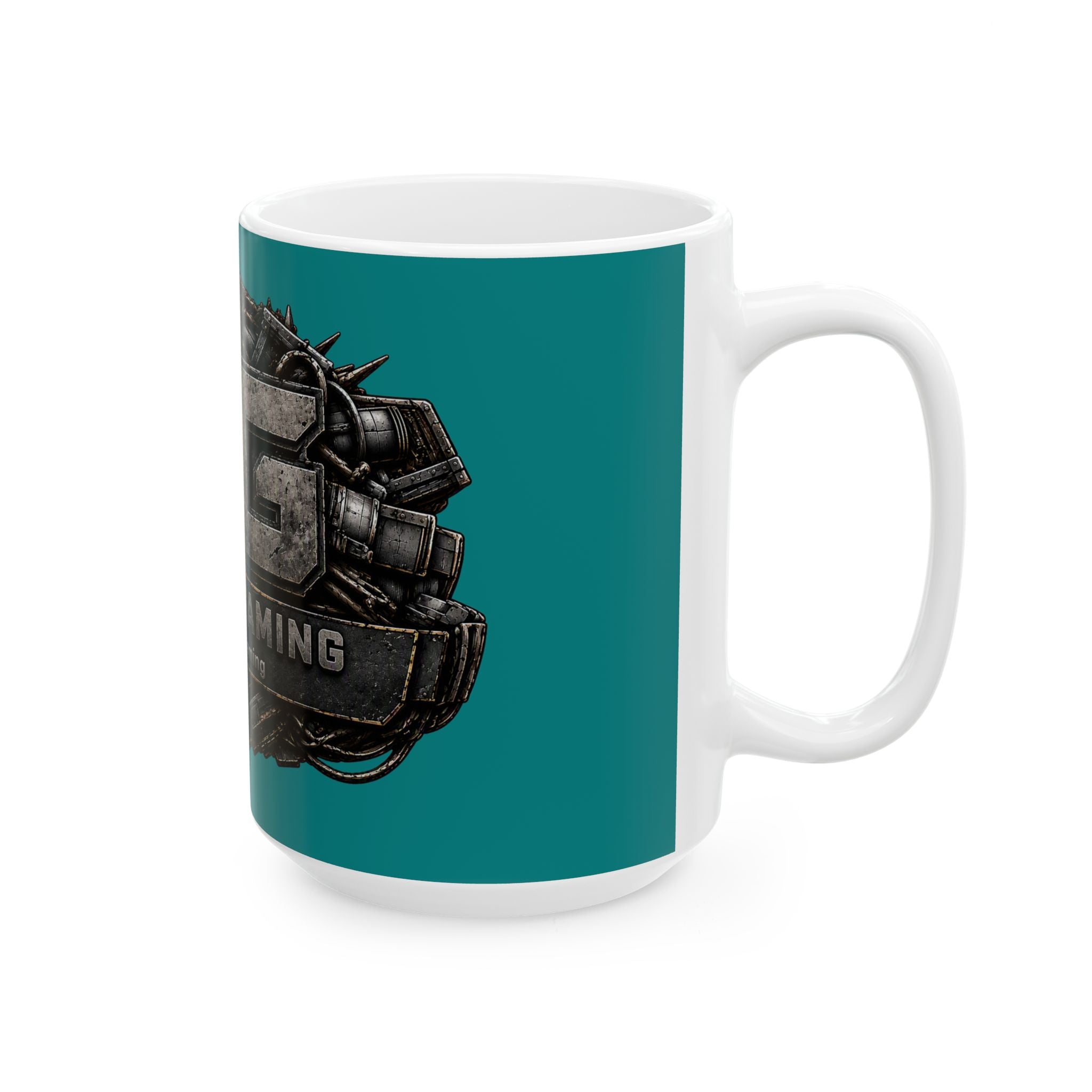 Stone/Aqua Gaming Logo Mug — “Miikell_Gaming” Branded Ceramic Coffee Cup (11oz/15oz)