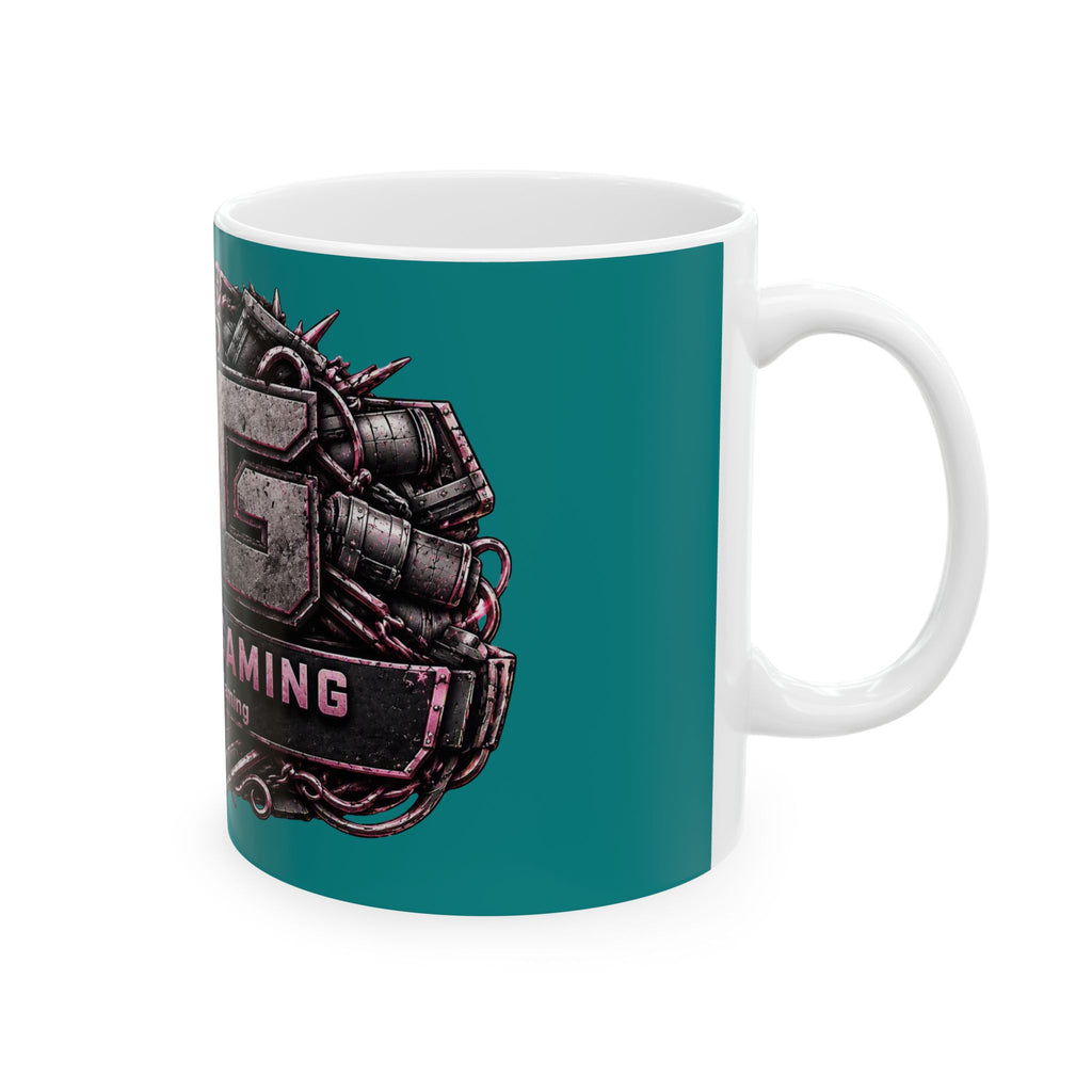 Pink/Aqua Gaming Logo Mug — “Miikell_Gaming” Branded Ceramic Coffee Cup (11oz/15oz)