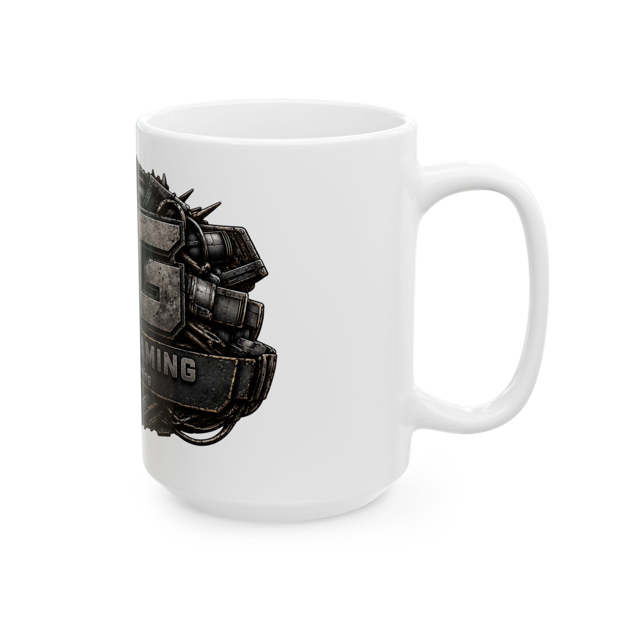 Stone/White Gaming Logo Mug — “Miikell_Gaming” Branded Ceramic Coffee Cup (11oz/15oz)