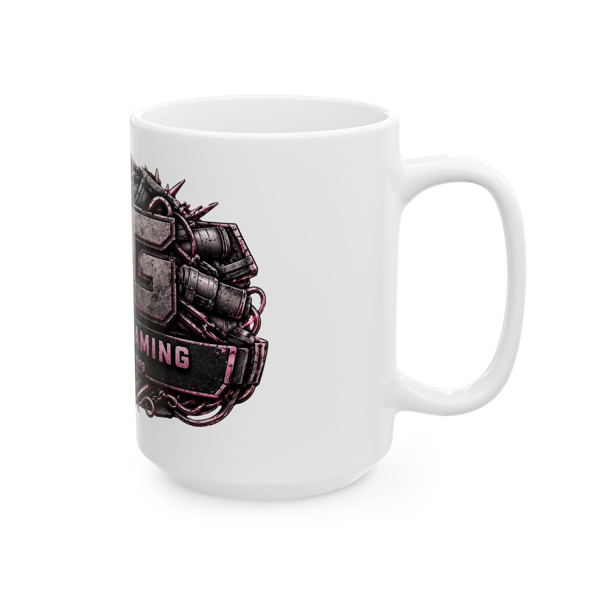 Pink/White Gaming Logo Mug — “Miikell_Gaming” Branded Ceramic Coffee Cup (11oz/15oz)