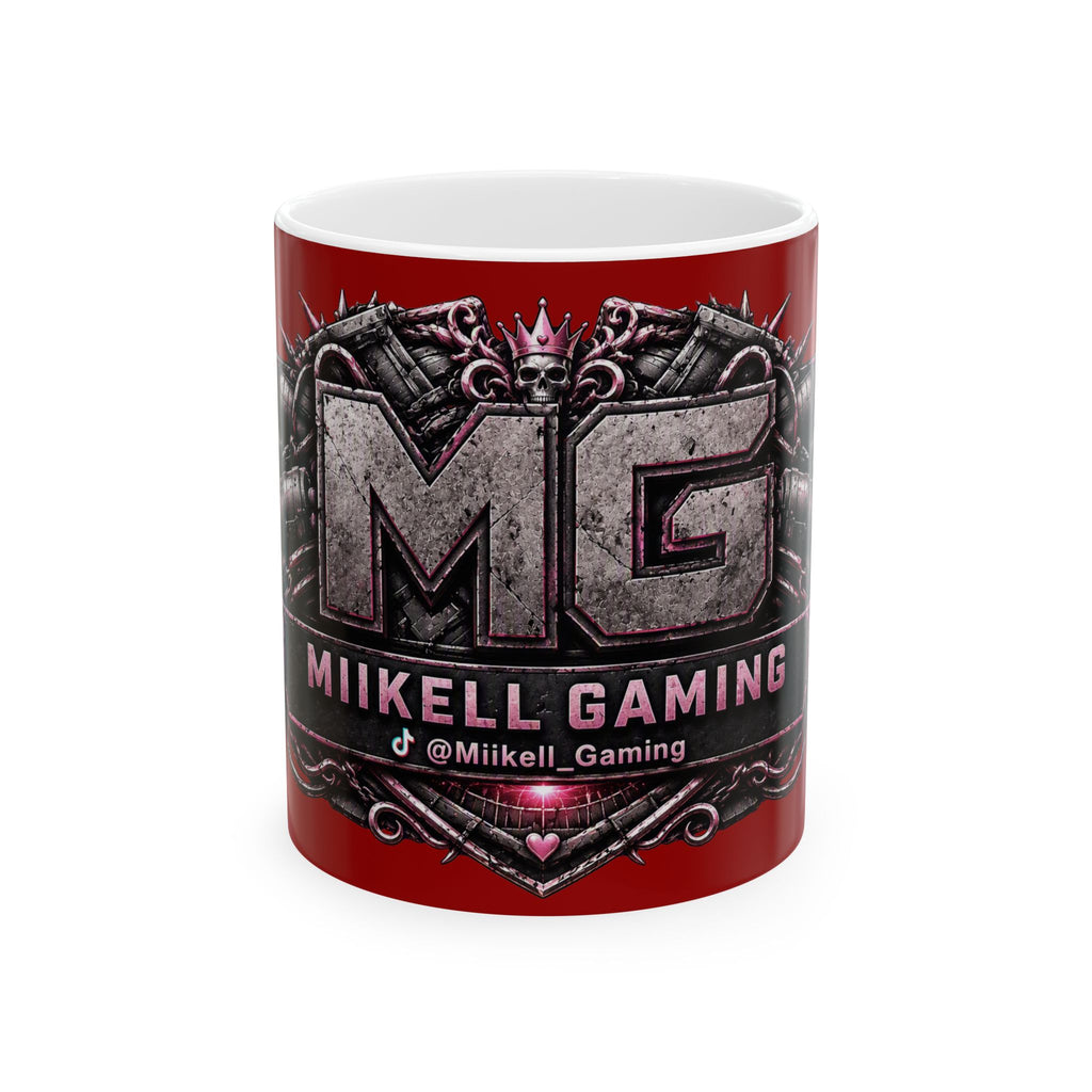 Pink/Red Gaming Logo Mug — “Miikell_Gaming” Branded Ceramic Coffee Cup (11oz/15oz)