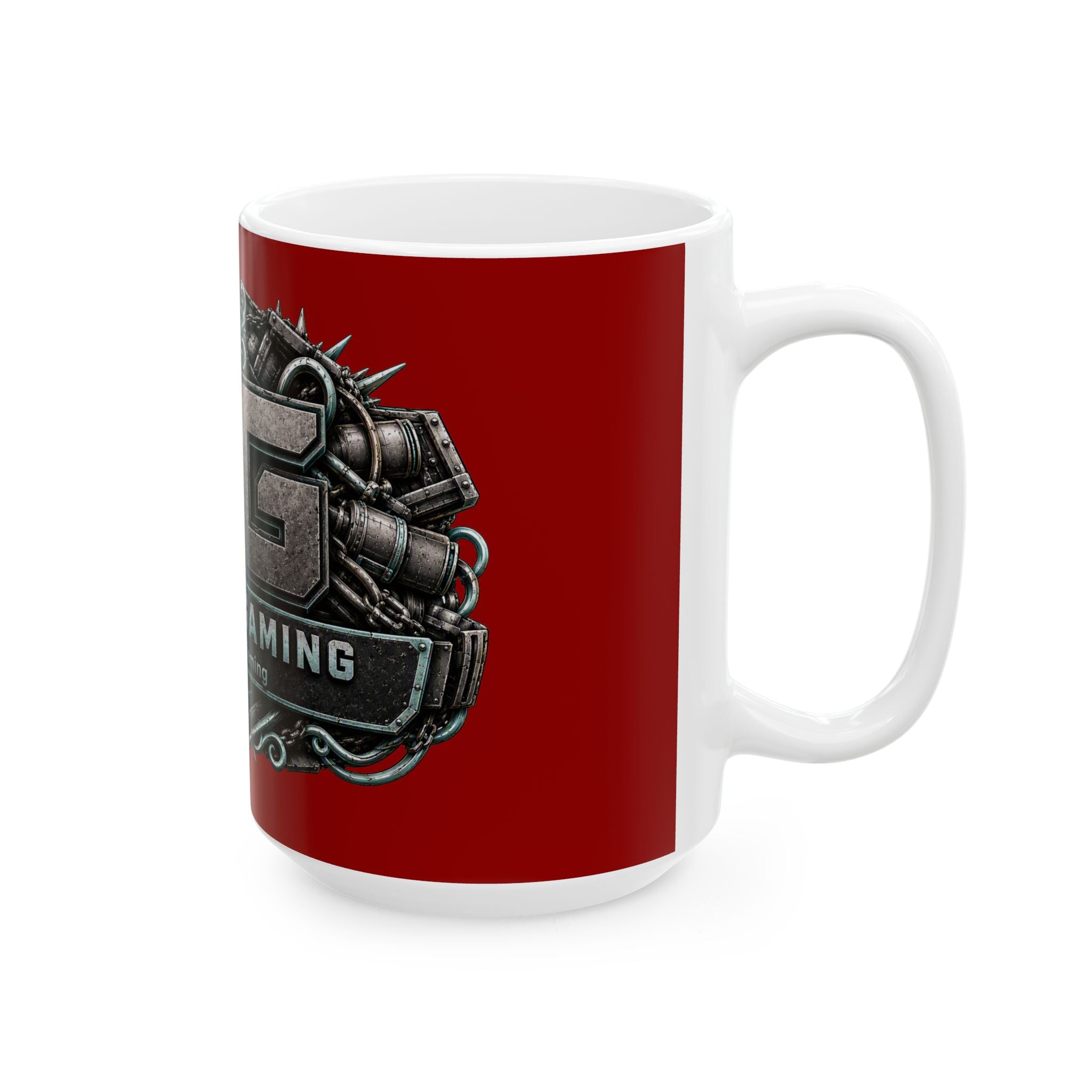 Seafoam/Red Gaming Logo Mug — “Miikell_Gaming” Branded Ceramic Coffee Cup (11oz/15oz)