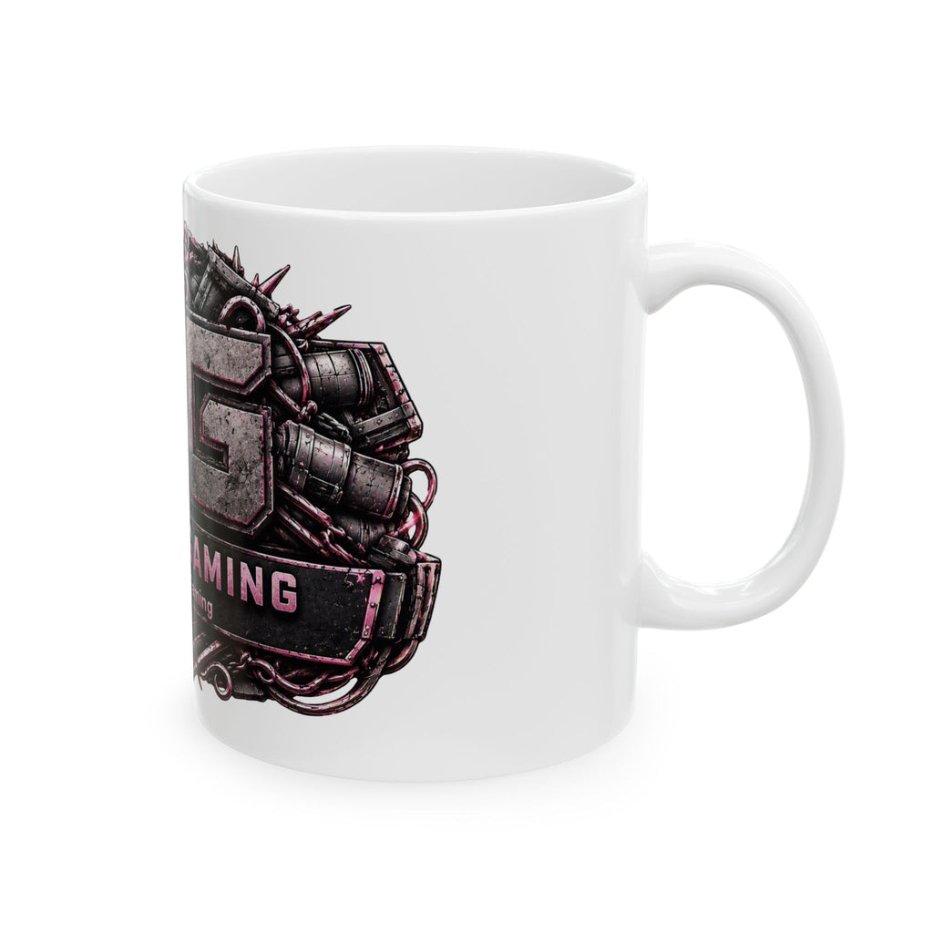 Pink/White Gaming Logo Mug — “Miikell_Gaming” Branded Ceramic Coffee Cup (11oz/15oz)