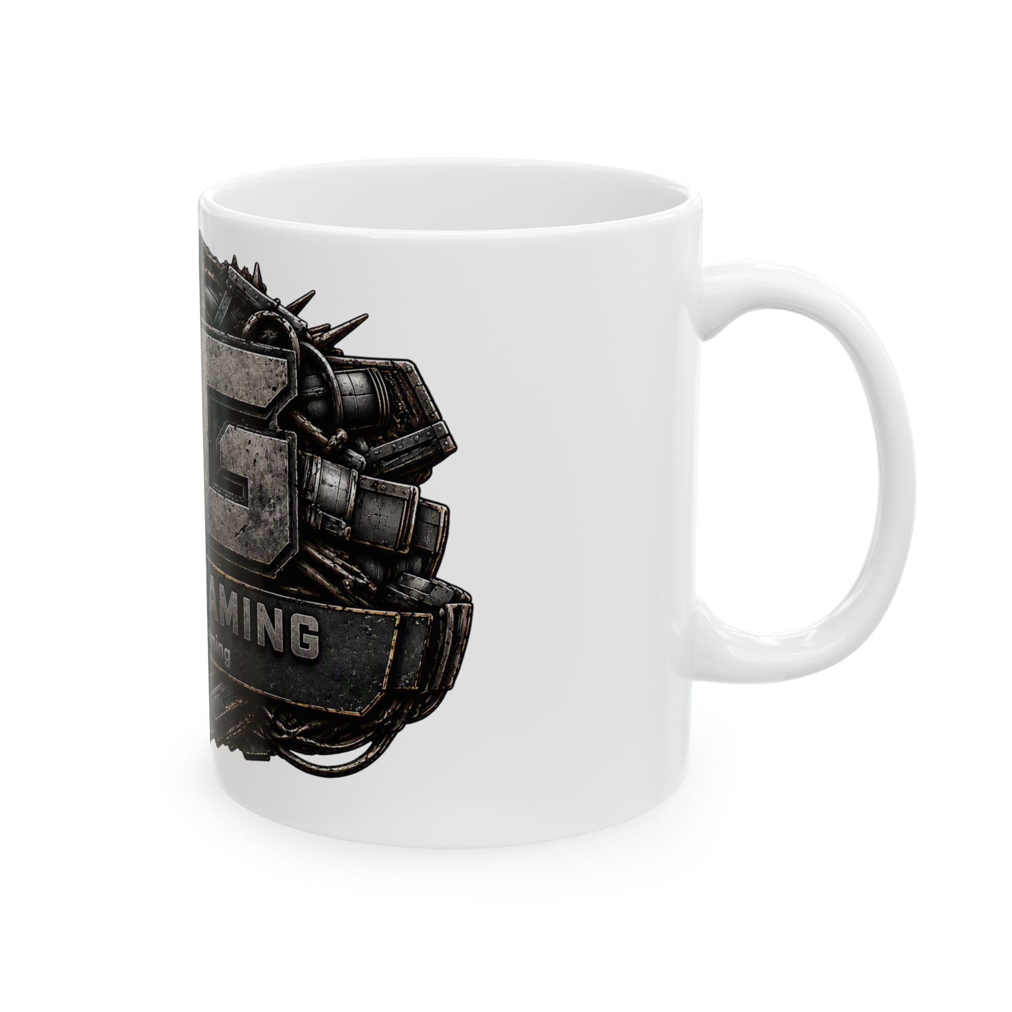 Stone/White Gaming Logo Mug — “Miikell_Gaming” Branded Ceramic Coffee Cup (11oz/15oz)